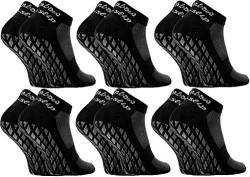 Rainbow Socks - Damen Herren Quarter Sport Socken ABS - 6 Paar - Schwarz - Größen EU 42-43 von Rainbow Socks