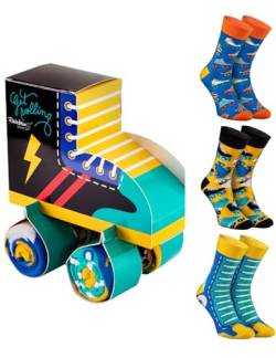 Rainbow Socks - Damen Herren Roller Skates Socken Box Lustige - 3 Paar - Größen EU 36-40 von Rainbow Socks