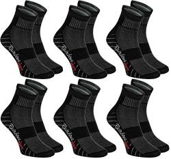 Rainbow Socks - Damen Herren Schwarz und Weiß Baumwolle Sport Socken - 6 Paar - Schwarz - Größen 47-50 von Rainbow Socks