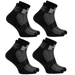 Rainbow Socks - Damen Herren Sneaker Baumwolle Antirutsch Sport Stoppersocken - 4 Paar - Schwarz - Größen 42-43 von Rainbow Socks