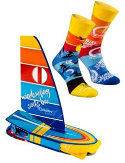 Rainbow Socks - Damen Herren Surfen Windsurfen Socken Box Novelty Gift für Wassersport-fans - 1 Paar - Größen EU 41-46 von Rainbow Socks