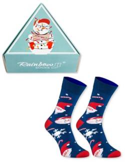 Rainbow Socks - Damen Herren Weihnachtssocken in einer Geschenkbox - Christmas Socks In Box - 1 Paar von Rainbow Socks