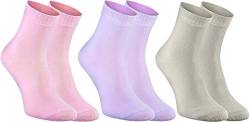 Rainbow Socks - Damen Premium Antibakterielle Bunte Baumwolle Socken mit Silberionen - 3 Paar - Hellrosa Lila Grau - Größen 39-41 von Rainbow Socks