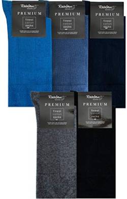 Rainbow Socks - Herren Premium Antibakterielle Business-Socken mit Silberionen - Blau Jeansfarbig Dunkelblau Anthrazit Schwarz - Größen 47-50 von Rainbow Socks