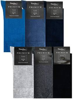 Rainbow Socks - Herren Premium Antibakterielle Business-Socken mit Silberionen - Blau Jeansfarbig Dunkelblau Hellgrau Anthrazit Schwarz - Größen 42-43 von Rainbow Socks