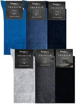 Rainbow Socks - Herren Premium Antibakterielle Business-Socken mit Silberionen - Blau Jeansfarbig Dunkelblau Hellgrau Anthrazit Schwarz - Größen 47-50 von Rainbow Socks