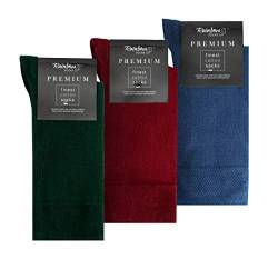 Rainbow Socks - Herren Premium Antibakterielle Business-Socken mit Silberionen - Flaschengrün Dunkelrot Jeansfarbig - Größen 47-50 von Rainbow Socks