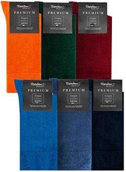 Rainbow Socks - Herren Premium Antibakterielle Business-Socken mit Silberionen - Orange Flaschengrün Dunkelrot Blau Jeansfarbig Dunkelblau - Größen 44-46 von Rainbow Socks