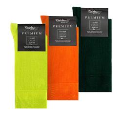 Rainbow Socks - Herren Premium Antibakterielle Business-Socken mit Silberionen - Zitronengelb Orange Flaschengrün - Größen 47-50 von Rainbow Socks