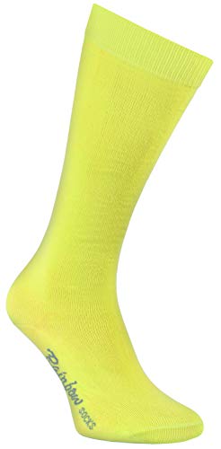 Rainbow Socks - Jungen Mädchen Baumwolle Kniestrümpfe - 1 Paar - Gelb - Größen 24-29 von Rainbow Socks