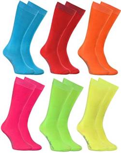 Rainbow Socks - Jungen Mädchen Baumwolle Kniestrümpfe - 6 Paar - Helle Farben - Größen 24-29 von Rainbow Socks