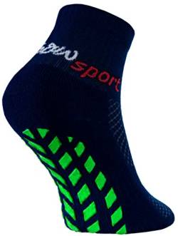 Rainbow Socks - Jungen Mädchen Neon Sneaker Sport Stoppersocken - 1 Paar - Blau - Größen 30-35 von Rainbow Socks