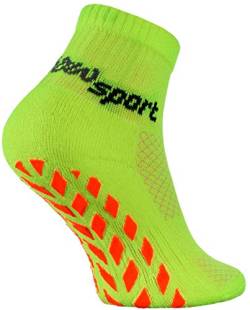 Rainbow Socks - Jungen Mädchen Neon Sneaker Sport Stoppersocken - 1 Paar - Grün - Größen 24-29 von Rainbow Socks