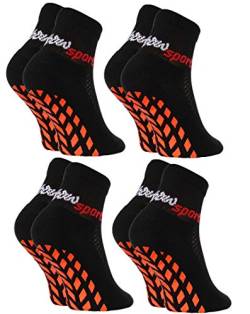 Rainbow Socks - Jungen Mädchen Neon Sneaker Sport Stoppersocken - 4 Paar - Schwarz - Größen 30-35 von Rainbow Socks