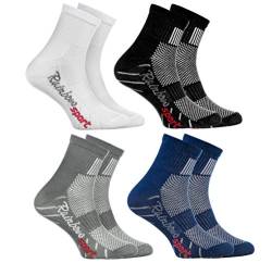 Rainbow Socks - Jungen Mädchen Sneaker Bunte Baumwolle Sport Socken - 4 Paar - Weiß Grau Blau Schwarz - Größen 30-35 von Rainbow Socks