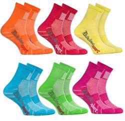 Rainbow Socks - Jungen Mädchen Sneaker Bunte Baumwolle Sport Socken - 6 Paar - Orange Rot Gelb Blau Grün Rosa - Größen 24-29 von Rainbow Socks