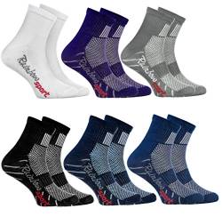 Rainbow Socks - Jungen Mädchen Sneaker Bunte Baumwolle Sport Socken - 6 Paar - Weiß Lila Grau Blau Marino Schwarz Jeans - Größen 30-35 von Rainbow Socks