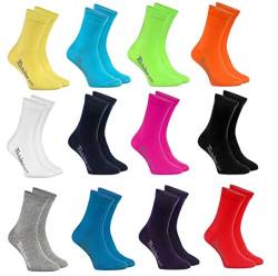 Rainbow Socks - Jungen und Mädchen Bunt Socken Baumwolle - 12 Paar Multipack - Mehrfarbig - Größen 30-35 von Rainbow Socks