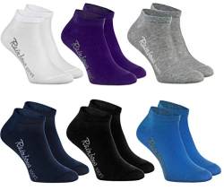 Rainbow Socks - Jungen und Mädchen Sneaker Socken Baumwolle - 6 Paar Multipack - Weiß Violett Grau Dunkelblau Schwarz Jeans - Größen 30-35 von Rainbow Socks