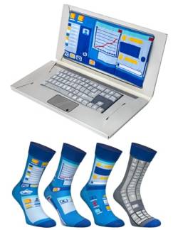 Rainbow Socks - Laptop Box Socks - Damen Herren Novelty Geschenk Socken für Programmierer IT und Computer Fans - 2 Paar - Größen 41-46 von Rainbow Socks