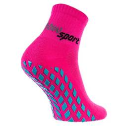 Rainbow Socks - Neo ABS Sport Socks - Damen Herren Neon Sneaker Sport Stopper Socken - 1 Paar - Rosa - Größen 39-41 von Rainbow Socks