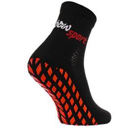 Rainbow Socks - Neo ABS Sport Socks - Damen Herren Neon Sneaker Sport Stopper Socken - 1 Paar - Schwarz - Größen 39-41 von Rainbow Socks