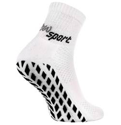 Rainbow Socks - Neo ABS Sport Socks - Damen Herren Neon Sneaker Sport Stopper Socken - 1 Paar - Weiß + Schwarz ABS - Größen 36-38 von Rainbow Socks