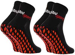 Rainbow Socks - Neo ABS Sport Socks - Damen Herren Neon Sneaker Sport Stopper Socken - 2 Paar - Schwarz - Größen 39-41 von Rainbow Socks
