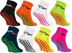 Rainbow Socks - Neo ABS Sport Socks - Damen Herren Neon Sneaker Sport Stopper Socken - 8 Paar - Mehrfarbig - Größen 36-38 von Rainbow Socks