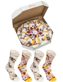 Rainbow Socks - Pizza Socks Box - Damen Herren Pizza Socken Box Capricciosa - 4 Paar - Größen 41-46 von Rainbow Socks