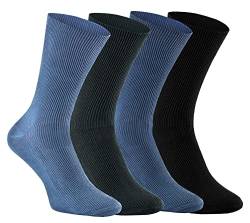 Rainbow Socks - Premium Damen Herren Diabetiker Socken Ohne Gummibund - 4 Paar - Jeans Graphit Marine Schwarz - Größen 39-41 von Rainbow Socks