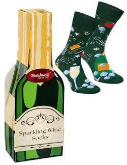 Rainbow Socks - Sparkling Wine Box Socks - Damen Herren Novelty Schaumwein Socken - Perfekte Geschenk socken für Partyfan- 1 Paar - Größen 41-46 von Rainbow Socks
