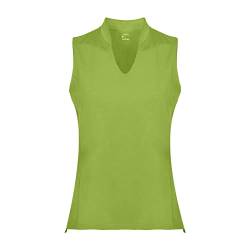 Damen ärmellose Golfshirts V-Ausschnitt Sport Polo T-Shirts, atmungsaktiv, schnell trocknend, leicht, apfelgrün, apfelgrün, XX-Large von Rainbow Tree