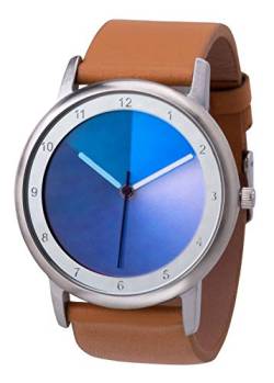 Rainbow Watch Unisex Uhr Quarz Avantgardia Blues mit Natur Leder Armband von Rainbow e-motion of color