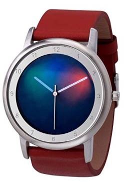 Rainbow Watch Unisex Uhr Quarz Avantgardia Light mit rotem Echtleder Armband von Rainbow emotion of colours