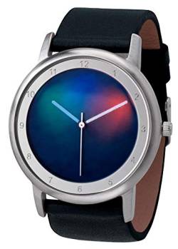 Rainbow Watch Unisex Uhr Quarz Avantgardia Light mit schwarzem Echtleder Armband von Rainbow emotion of colours