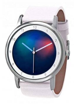 Rainbow Watch Unisex Uhr Quarz Avantgardia Light mit weißem Echtleder Armband von Rainbow emotion of colours