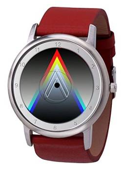 Rainbow Watch Unisex Uhr Quarz Avantgardia Vee mit rotem Echtleder Armband von Rainbow emotion of colours