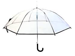 Regenschirm Transparent Durchsichtig Long Automatik Clear, Farbevariante:schwarz von Rainy Days