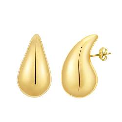 Rajputana Dupes Ohrringe Drop Earrings Chunky Gold Earrings for Women Teardrop Tropfen Ohrringe Vergoldet für Frauen Mädchen Mode Trendy lightweight Hypoallergenic Schmuck von Rajputana