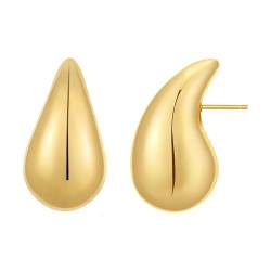 Rajputana Dupes Ohrringe Klein Drop Earrings Small Mini Chunky Gold Earrings for Women Teardrop Tropfen Ohrringe Statement Schmuck von Rajputana