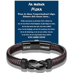 Rajputana Vatertagsgeschenke Lederarmband für Männer Geflochtene Lederarmbänder für Jungen Armband mit verbundenen Knoten Geschenke an meinen Mann Lederarmband von Rajputana