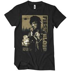 Rambo Offizielles Lizenzprodukt First Blood Herren T-Shirt (Schwarz), Large von Rambo