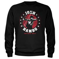 Rambo Offizielles Lizenzprodukt John Bow Sweatshirt (Schwarz), X-Large von Rambo