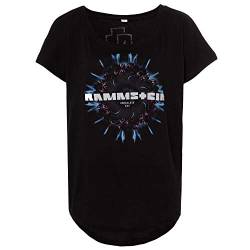 Rammstein Frauen Damen Girlie Shirt Herzeleid Blume, Offizielles Band Merchandise Fan Shirt schwarz mit Front und Back Print (L) von Rammstein