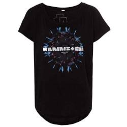 Rammstein Frauen Damen Girlie Shirt Herzeleid Blume, Offizielles Band Merchandise Fan Shirt schwarz mit Front und Back Print (S) von Rammstein