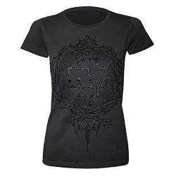 Rammstein Frauen Damen Girlie Shirt XXI, Offizielles Band Merchandise Fan Shirt Charcoal mit schwarz-metallic Front Print -S von Rammstein