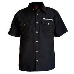 Rammstein Herren Hemd mit kurzem Arm, Offizielles Band Merchandise Fan Shirt schwarz (3XL, Schwarz) von Rammstein