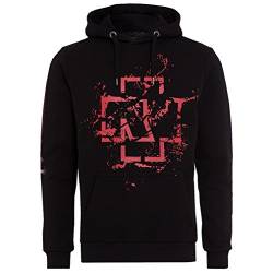 Rammstein Herren Kapuzenpullover MHB Spray Logo Offizielles Band Merchandise Fan Hoodie schwarz mit mehrfarbigem Front und Back Print (XL, Schwarz) von Rammstein