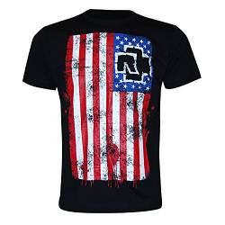 Rammstein Herren T-Shirt Amerika Offizielles Band Merchandise Fan Shirt schwarz mit mehrfarbigem Front und Back Print (3XL, Schwarz) von Rammstein